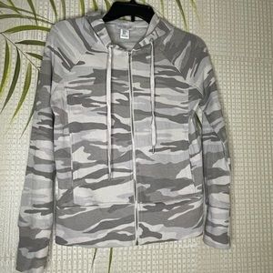 Rachel Zoe LA.NY Full-Zip brown/gray/cream Camo hoodie Size XS